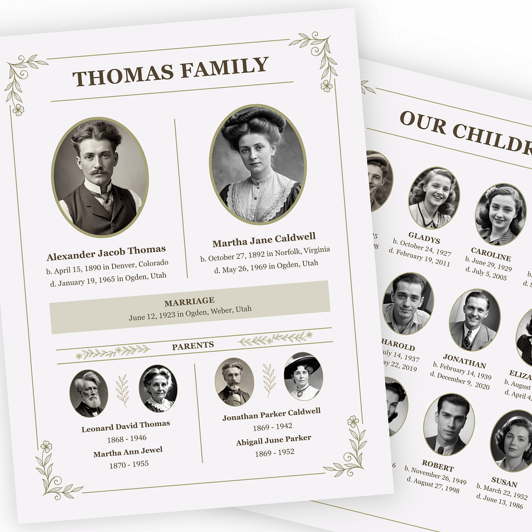 Ancestor Biography Template Editable in Canva - Image 3