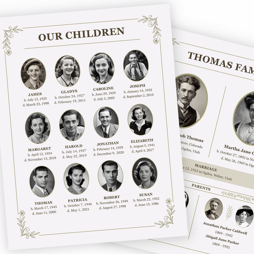 Ancestor Biography Template Editable in Canva - Image 2