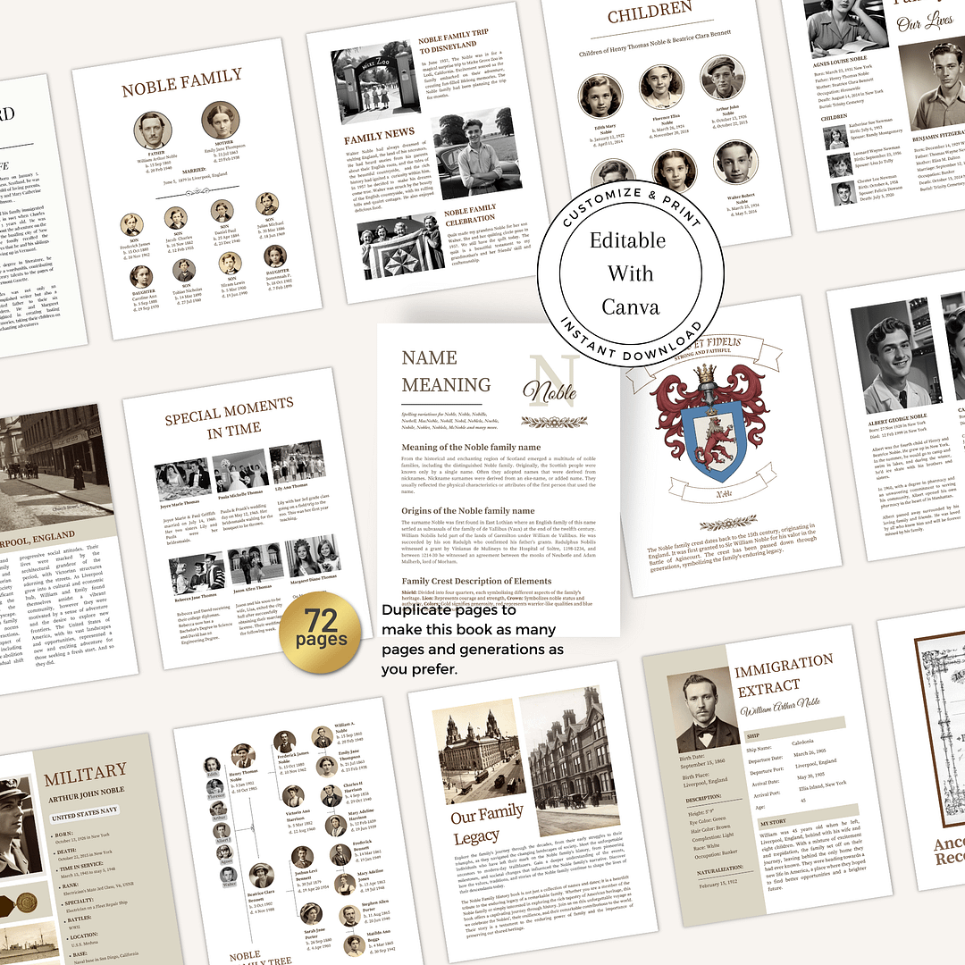 Elite Family History Book Template - Image 3