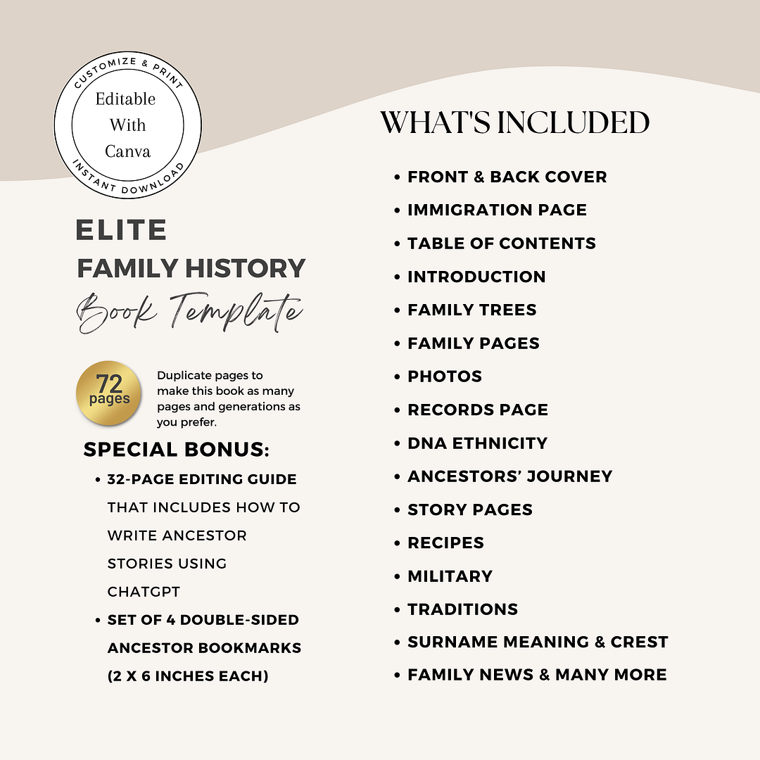 Elite Family History Book Template - Image 4