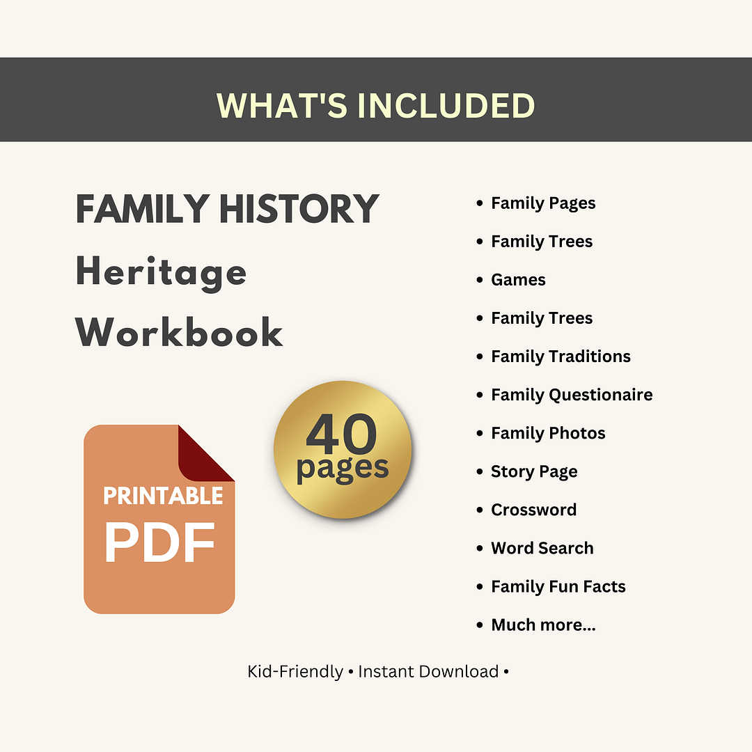 My Family History Workbook for Kids Printable PDF - Image 9