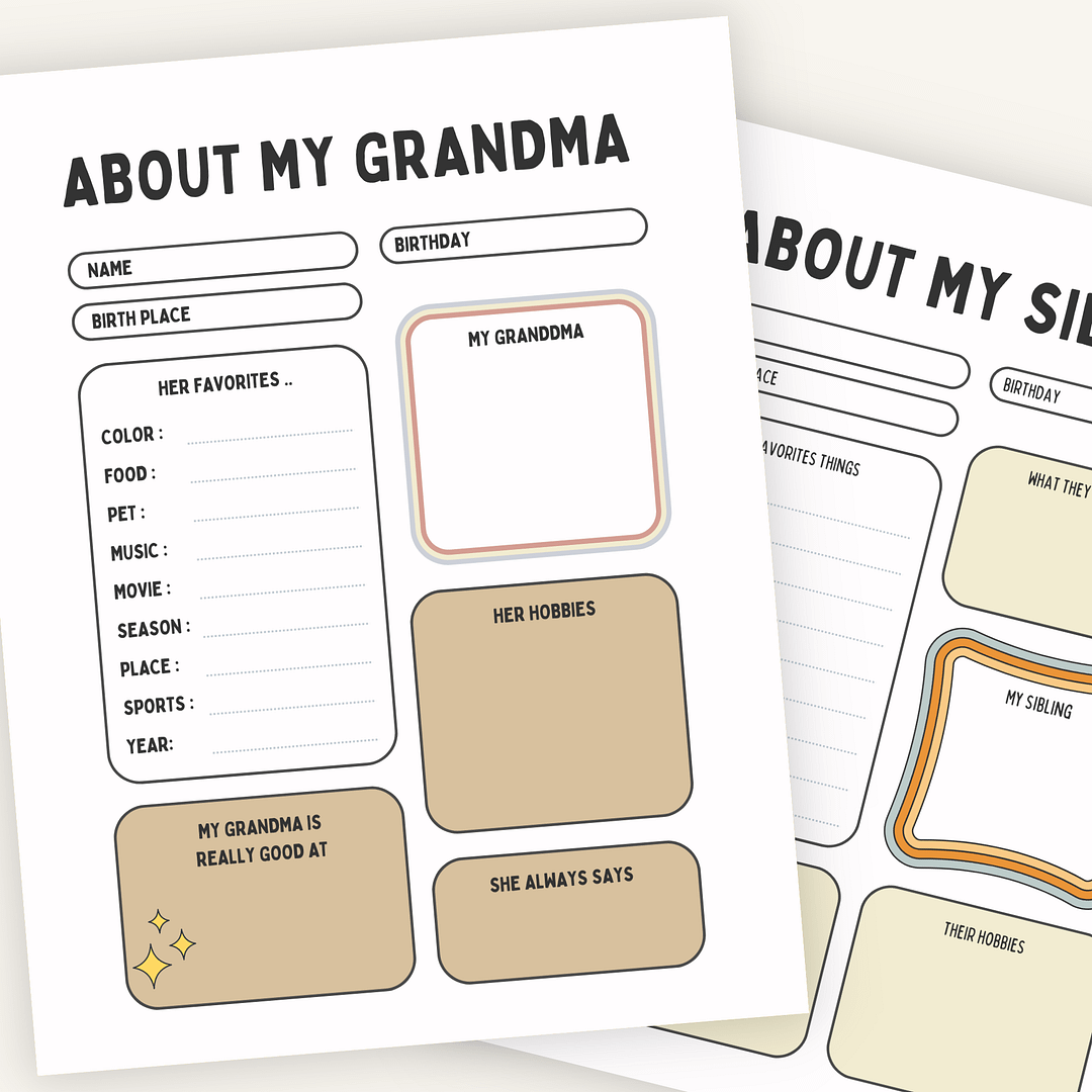 My Family History Workbook for Kids Printable PDF - Image 6
