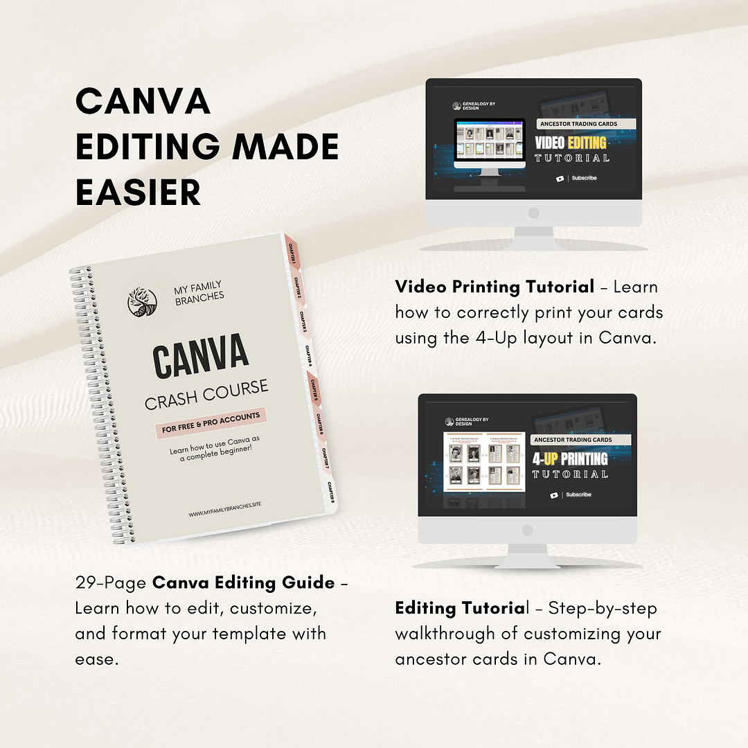 Ancestor Trading Cards Canva Template - Image 4