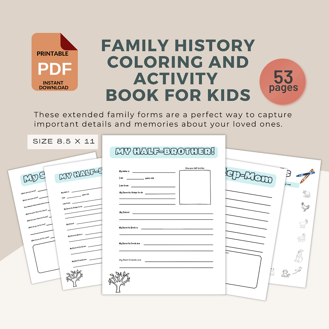 Kids Family History Coloring & Activity Book - Image 8