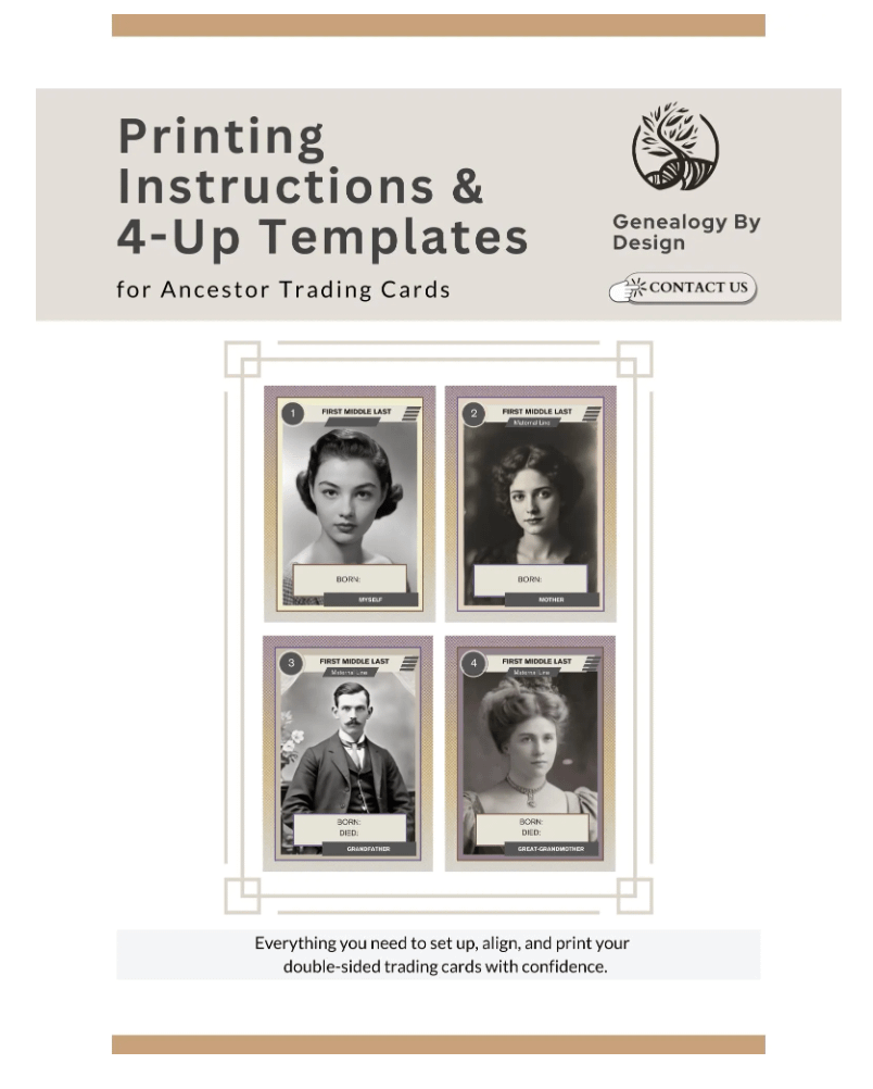 Ancestor Trading Cards Canva Template - Image 8