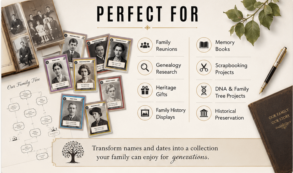 Ancestor Trading Cards Canva Template - Image 6